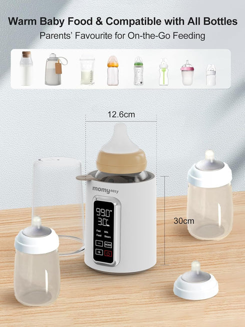 2-Minute MOMYEASY Fast Baby Bottle Warmer - Steam Heating for Breastmilk & Formula, Fits All Bottles, Precise Temp