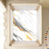 Bseiialft 52 28 White Gray Gold Marble Crib Sheets for Boys Girls Soft and Breathable Cotton Baby Sheets for Standard