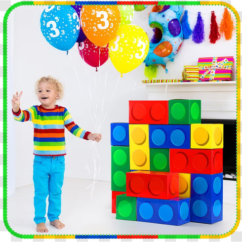 30 Pieces Building Block Party Box, Cardboard Snack Box for Children's Building Block Game Party Decorations