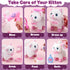 3 4 5 6 7 8 G.C Cat Toys for Kids Girls, Electronic Interactive Stuffed Cat Walk Meow and Wag Tail with Stroller Pet
