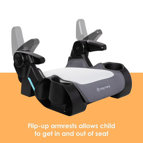 Baby Trend Protect Slim Backless Booster Seat, Madrid Grey Slim Lightweight Design, Belt-Positioning Support, Dual Cup