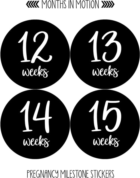 Pregnancy Weekly Belly Growth Stickers, Large Set of 36, Week to Week Photo Prop for Expecting Maternity Keepsake