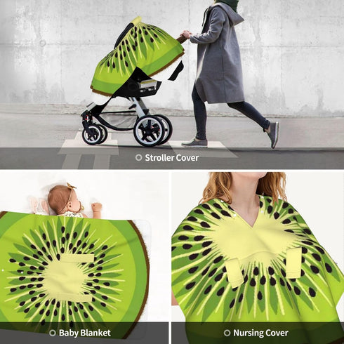 Zhbvncp Fruit Slices Baby Car Seat Cover & Breastfeeding Nursing Cover - Breathable Stretch Fabric Multi-Use Nursing