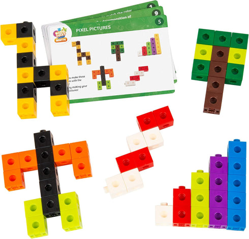 Kids First Math Kit: 100 Linking Cubes with Activity Cards - Develop Counting, Sorting, and Graphing Skills for Ages 3+