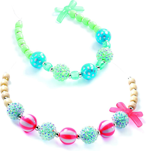 DJECO Silver Bubble Beads for Sparkling Jewelry Creations, Fun & Creative Learning for Home, School or Gifts