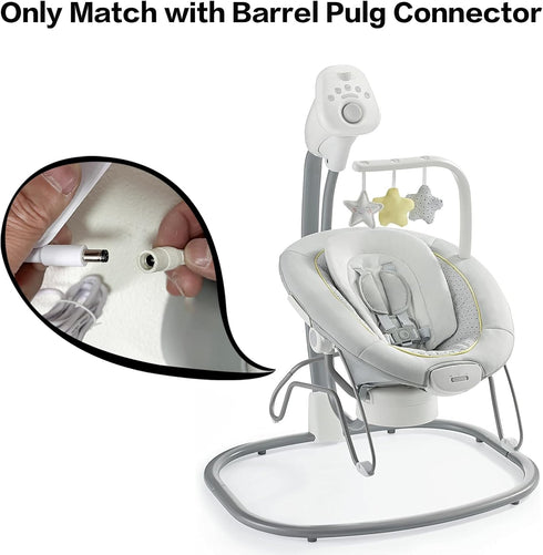 Baby Swing Power Cord Adapter, 12V Charger for Graco Soothe My Way, EveryWay Soother, Replacement Model K36V120300U