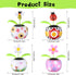 Solar Dancing Bee Toy - Solar Powered Dancing Sun Flower with Colorful Pots and Swinging Ladybug Shape for Car