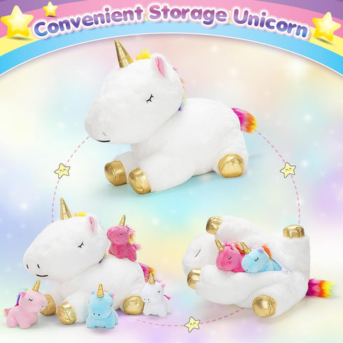 0 1 2 3 4 5 6 7 8+ Set, Mommy 4 Tummy, KIZZYEA Toys for Girls Ages Years, Unicorn Plush Toys Soft Unicorn Stuffed