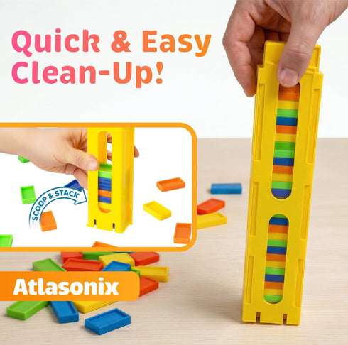 Set (300, 220,160 Atlasonix Domino Train | Domino Train for Kids | Dominos for Kids - Automatic Domino Laying Toy