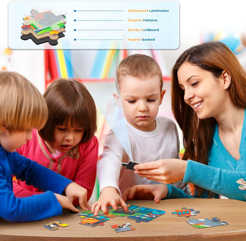 3-6 3-6,Learning 3 4 5 6 Nattork Magnetic Puzzle Book for Toddlers Girls Boys,New Vehicle Travel Puzzles Game for Kids