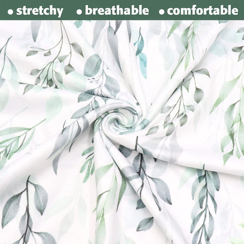 DILIMI Newborn Lounger Pillow Cover - Soft Green Leaf Design