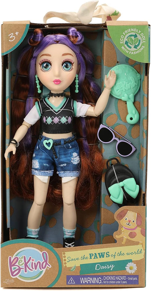 BeKind 12" Save The Paws of The World Daisy Eco Friendly Dolls, Toys for Kids, Multi-Color