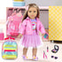 ZNTWEI 18 Inch Backpack Set American Doll Makeup Accessories and Clothes Sunglasses Phone Eye Shadow Lipstick Blusher