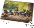 500 Piece Jigsaw Puzzles - German Shepherd Puppies Lakeside Retreat Wooden Puzzles for Family Fun and Gifts