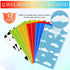 12 Pack Blue Sky and White Cloud Tablecloth, Cartoon Story Mix Color Plastic Disposable Rectangle Cover for Baby Shower