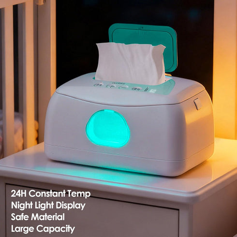 Luocute 120 Baby Wipe Warmer, Large Capacity Holds Wipes with Viewable Windows for Easy Monitoring, USB Powered Wet