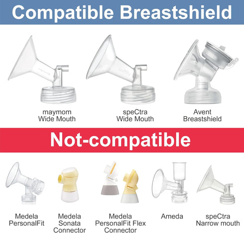 Maymom Breastmilk Storage Bag Adapters, Compatible with Spectra S1, S2 Pumps, Clear BPA Free Material