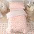 Set 4-Piece Set Toddler Bedding for Girls Pink Jacquard Pom Pom Tufts Bohemian Boho Tufted Dots Crib Toddler Comforter