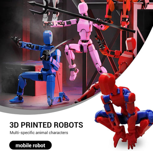 Updated Assembly 6 Pack T13 Action Figures, Titan 13 Dummy Robot Toy Set, Birthday Gift for Kids