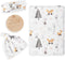 BabyWhale Muslin Swaddle Blanket with Hat and Headband Bow, Animals Print Swaddle