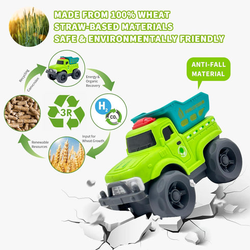 1-3 Aigitoy Toddler Car Toys for Boy Girl Year Old, Green Recycling Truck, BPA Free, Phthalates Free, PVC, Recycled