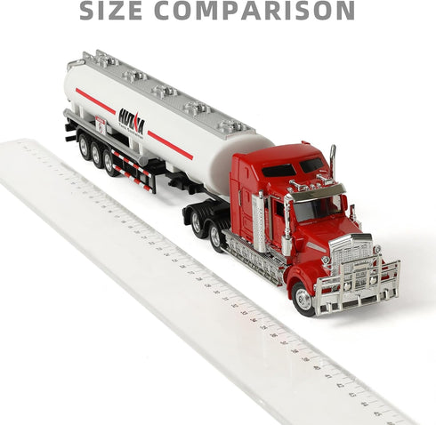 1/50 W900 Tanker Semi Truck Toy, Scale Kenworth Diecast Model Trucks, Metal Semi Truck and Trailer Gifts for Boys Adult