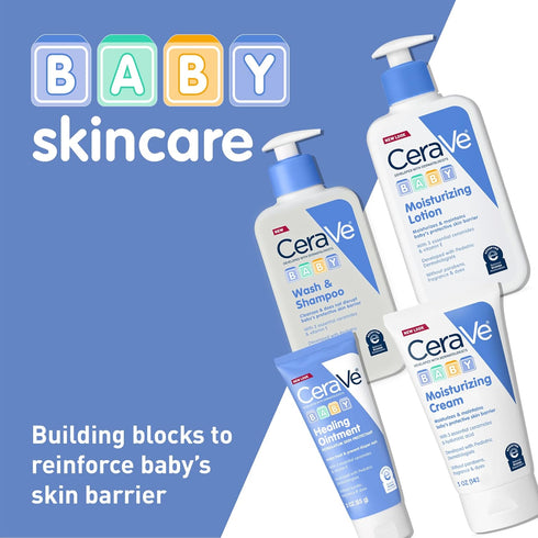 CeraVe Baby Lotion | Lightweight Baby Moisturizer with Ceramides, Niacinamide & Vitamin E | 16 Ounce, Free of