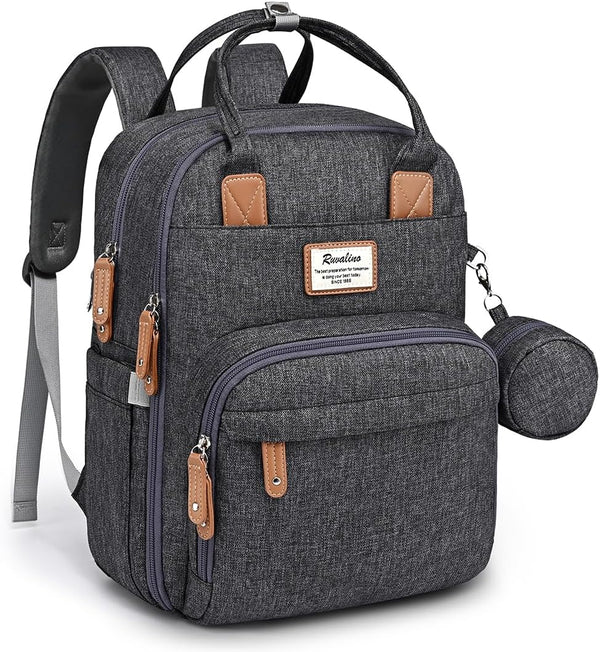 RUVALINO Diaper Bag Backpack, Multifunction Travel Pack Maternity Baby Changing Bags, Large