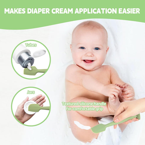 Case,2 2 1 Baby Diaper Cream Spatula with Large Diaper Spatula with Case Gift Box,Soft Butt Paste Spatula Baby Butt