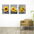 USIXA 3 1216 Inches Sunflower Wall Art for Living Room Black White Flowers Wall Decor Yellow Floral Canvas Prints