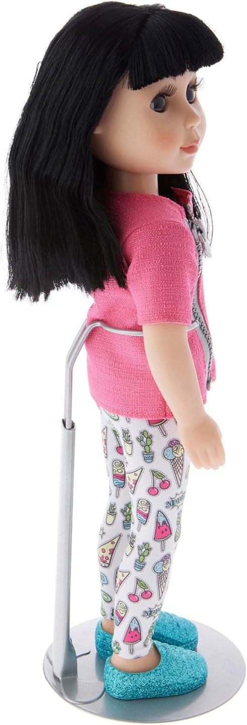 DSP-70S 12, 13, 14, 15, 16, 17 inch 2.25" 2.75" 6" 8" Pack 2 Plymor Silver Adjustable Doll Stand, fits and Dolls
