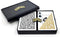 Copag 1546 Design Playing Cards - 100% Plastic, Bridge Size (Narrow) Black/Gold, Jumbo Index, 1 Set