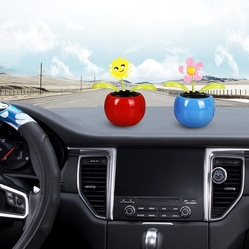 Red Seven-Starred Ladybug Solar Dancing - Car Dashboard Decorations, Funny Solar Powered Flower Pot, Swinging Toy for