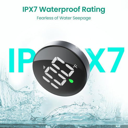 MX08 IPX7 Longriver Shower Temperature Display, Shower Thermometer with Hydro Powered Sensor, Digital Water Temperature