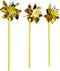 Bulk Pack of 50 Gold and Silver Two-Tone Pinwheels - 12" Tall with 10" Plastic Stem for Indoor and Outdoor Use