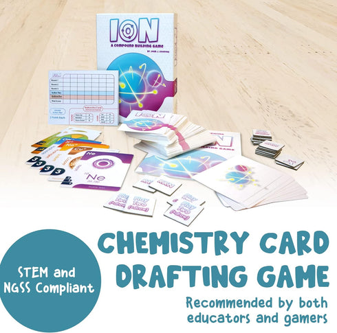 (2nd Genius Games Ion: A Compound Building Game Edition) - A Chemistry Card Drafting Game About Cations, Anion, Noble