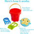 Fisher-Price Toddler 3-in-1 Beach Bucket, Portable Sprinkler and Sandcastle Mold | Water Toy and Sand Toys for Ages 18+ Months | includes Sand Tools