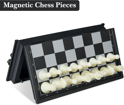 GEACOOL Set 5.1 Set(X-Small) Mini Travel Chess - Inhces Magnetic Portable Folding Chess Board Games for Kids - Small