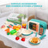 CUTE STONE Microwave Toys Kitchen Play Set, Kids Electronic Oven with Cookware and Play Food