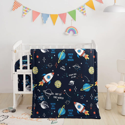Datura home Crib Bedding Set - 3pcs Nursery Crib Bedding with Comforter, Sheet &