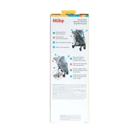 Nuby Eco Baby Stroller Weather Shield and Bug Netting Set, Fits Most Strollers and Carriers