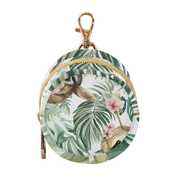 YETTASBIN Sloth Portable Pacifier Holder Case with Metal Hook Buckle & Zipper for