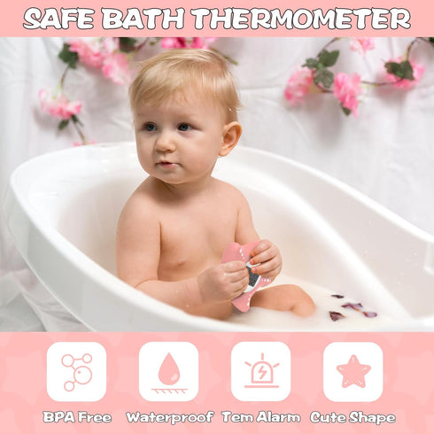 Safety Baby Bath Thermometer with Upgraded Chip, Digital Water Thermometer for Infants with Color Alarm