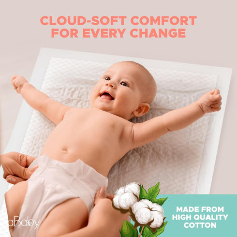 ABABY REFRESH (50 Pack) Disposable Changing Pads for Baby Super Soft and Ultra Absorbent Baby Changing Pad - Leak Proof