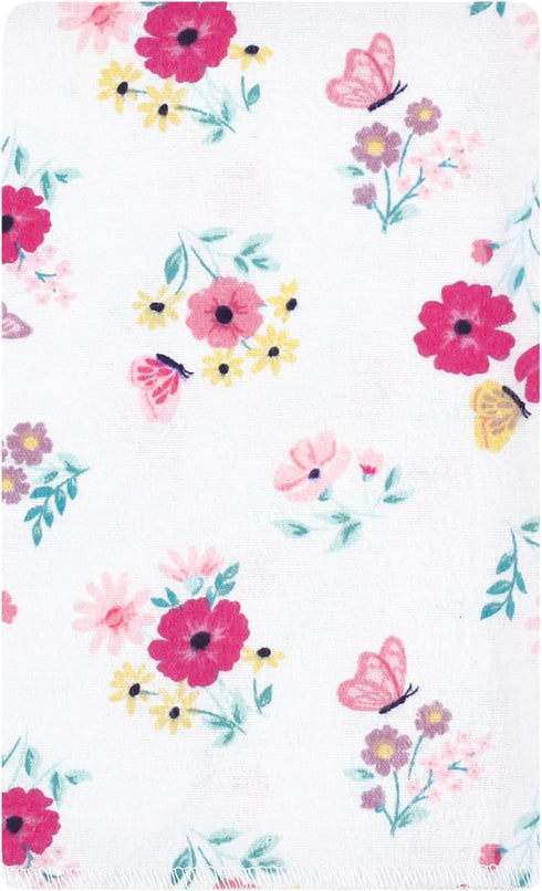 10pk, Luvable Friends Hudson Baby Flannel Burp Cloths Pink Butterfly Meadow