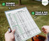 SWOOC Games 5 Big Dry Erase Yardzee & Farkle Score Cards with 5 Markers, Jumbo Score Sheets for Giant Dice Games