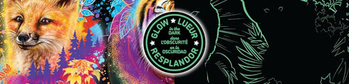 Ceaco Glow in The Dark Glowrious Animals, 750 Piece Jigsaw Puzzle