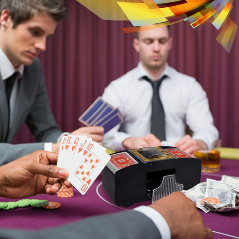 Automatic Card Shuffler - Electronic Casino Poker Shuffling Machine - Battery Operated for 2/4/6 Decks