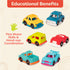 B. toys Happy Cruisers Mini Vehicles - Sports, Police, Pickup, Roadster, Taxi, 4x4 (6 Count)