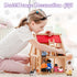 10 Pcs Wooden Dollhouse Family Set, 8 Mini People Figures & 2 Pets, Pretend Play Figures Accessories for Dollhouse